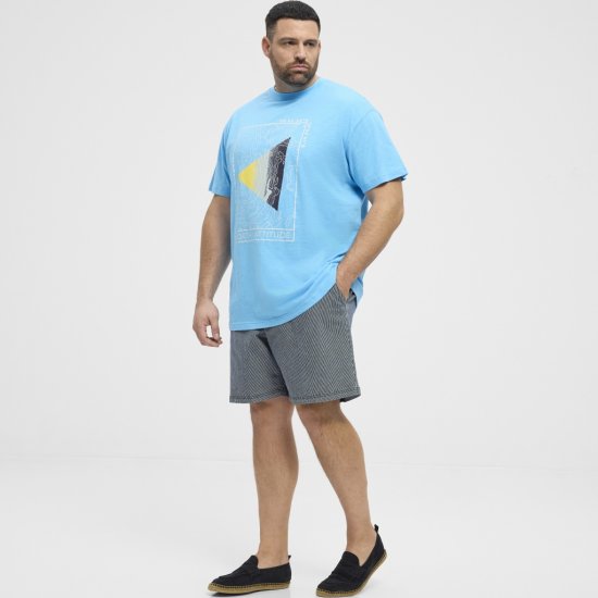 North Latitude T-Shirt Printed Turquoise - Kratke Majice - Moške kratke majice za močnejše postave
