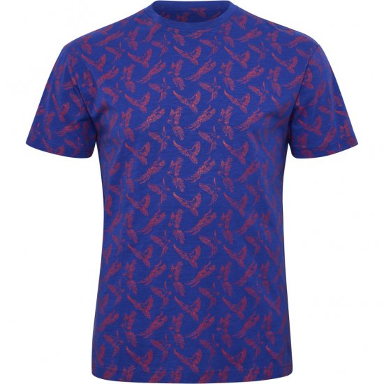 North Latitude T-Shirt Printed Allover Blue - Kratke Majice - Moške kratke majice za močnejše postave