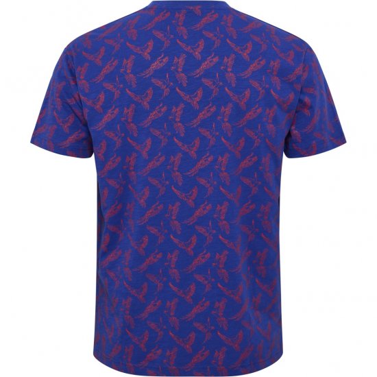 North Latitude T-Shirt Printed Allover Blue - Kratke Majice - Moške kratke majice za močnejše postave