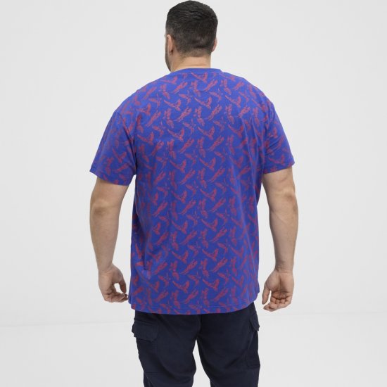 North Latitude T-Shirt Printed Allover Blue - Kratke Majice - Moške kratke majice za močnejše postave