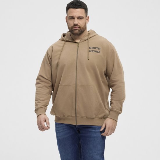 North Latitude Hoodie with Zipper Dark Sand TALL - TALL puloverji - 