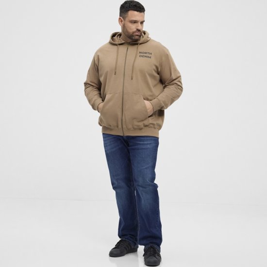North Latitude Hoodie with Zipper Dark Sand TALL - TALL puloverji - 