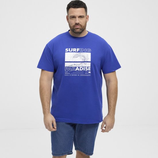 North Latitude T-Shirt Printed Blue - Kratke Majice - Moške kratke majice za močnejše postave