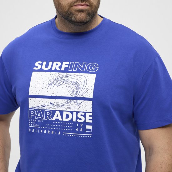 North Latitude T-Shirt Printed Blue - Kratke Majice - Moške kratke majice za močnejše postave