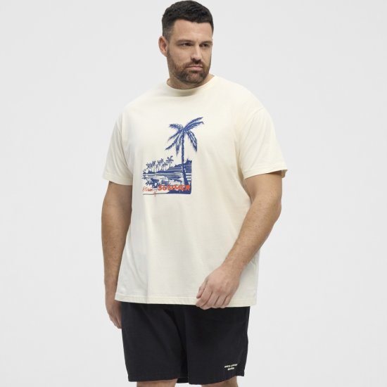 North Latitude T-Shirt Printed Off-White - Kratke Majice - Moške kratke majice za močnejše postave