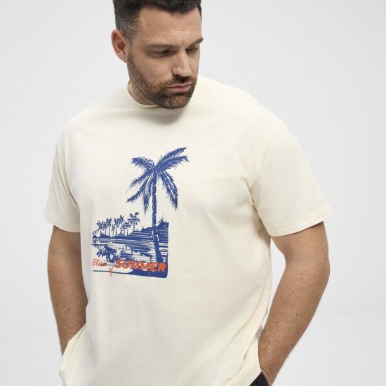North Latitude T-Shirt Printed Off-White - Kratke Majice - Moške kratke majice za močnejše postave