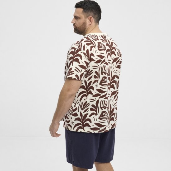 North Latitude T-Shirt Printed Allover Bordeaux - Kratke Majice - Moške kratke majice za močnejše postave