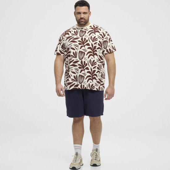 North Latitude T-Shirt Printed Allover Bordeaux - Kratke Majice - Moške kratke majice za močnejše postave