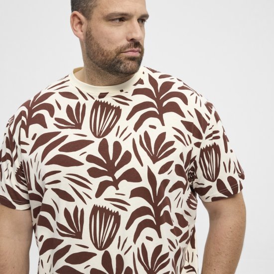 North Latitude T-Shirt Printed Allover Bordeaux - Kratke Majice - Moške kratke majice za močnejše postave