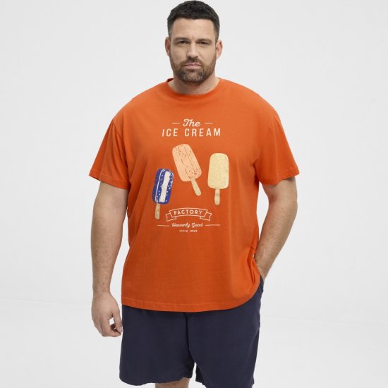 North Latitude T-Shirt Ice Cream Orange - Kratke Majice - Moške kratke majice za močnejše postave