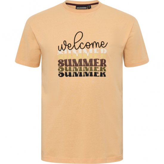 North Latitude T-Shirt Summer Peach - Kratke Majice - Moške kratke majice za močnejše postave