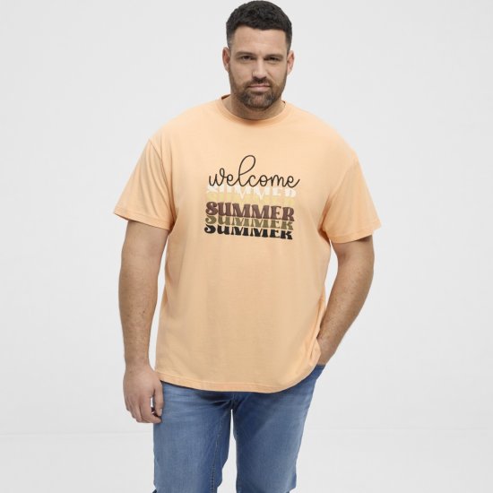 North Latitude T-Shirt Summer Peach - Kratke Majice - Moške kratke majice za močnejše postave