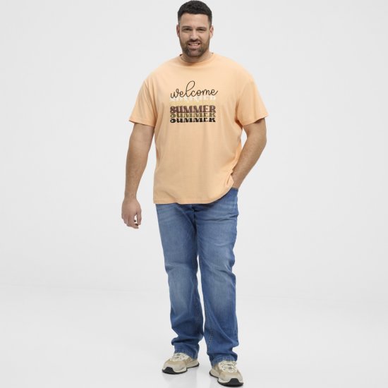 North Latitude T-Shirt Summer Peach - Kratke Majice - Moške kratke majice za močnejše postave