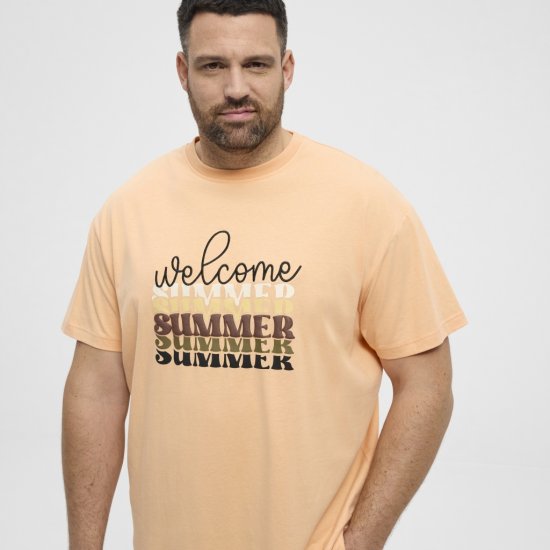 North Latitude T-Shirt Summer Peach - Kratke Majice - Moške kratke majice za močnejše postave