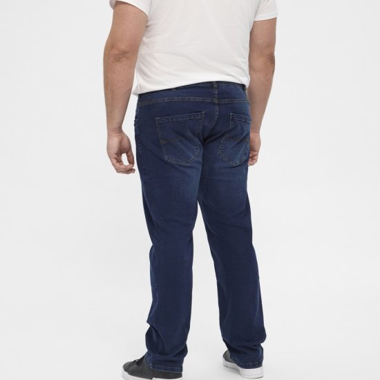 North Latitude Jeans Ringo Blue Used Wash - Kavbojke & hlače - Moške Kavbojke in Hlače za Močnejše Postave