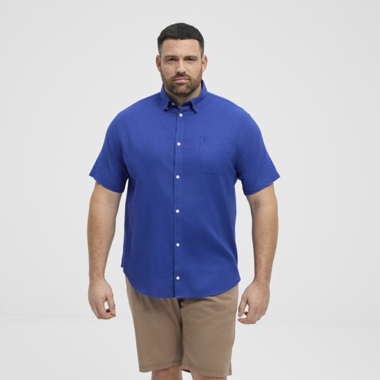 North Latitude Shirt Short Sleeve TALL Blue - MOŠKA OBLAČILA MT-6XLT - DALJŠI kroji