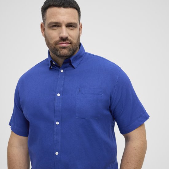 North Latitude Shirt Short Sleeve TALL Blue - MOŠKA OBLAČILA MT-6XLT - DALJŠI kroji