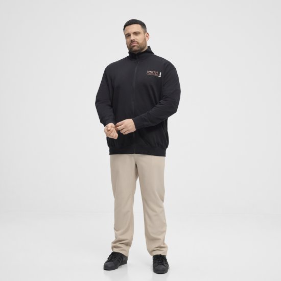 North Latitude Sweatshirt Cardigan Black - Puloverji & jopice - Moški Puloverji & Jopice za Močnejše Postave