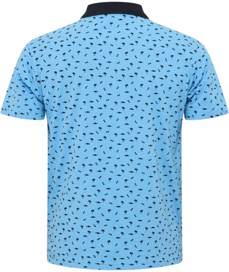 North Latitude Polo Pique Printed Turquoise TALL - MOŠKA OBLAČILA MT-6XLT - DALJŠI kroji
