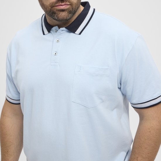 North Latitude Polo Pique Short Sleeve Light Blue - Polo majice - Moške Polo Majice za Močnejše Postave