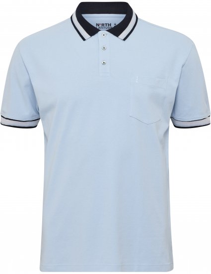 North Latitude Polo Pique Short Sleeve Light Blue - Polo majice - Moške Polo Majice za Močnejše Postave