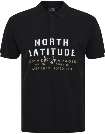 North Latitude Polo Pique Short Sleeve Black - Polo majice - Moške Polo Majice za Močnejše Postave