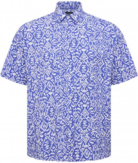 North Latitude Shirt Denim Printed Allover Blue - Srajce - Moške srajce za Močnejše Postave