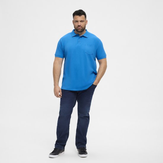 North Latitude Polo Short Sleeve Blue - Polo majice - Moške Polo Majice za Močnejše Postave