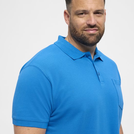 North Latitude Polo Short Sleeve Blue - Polo majice - Moške Polo Majice za Močnejše Postave