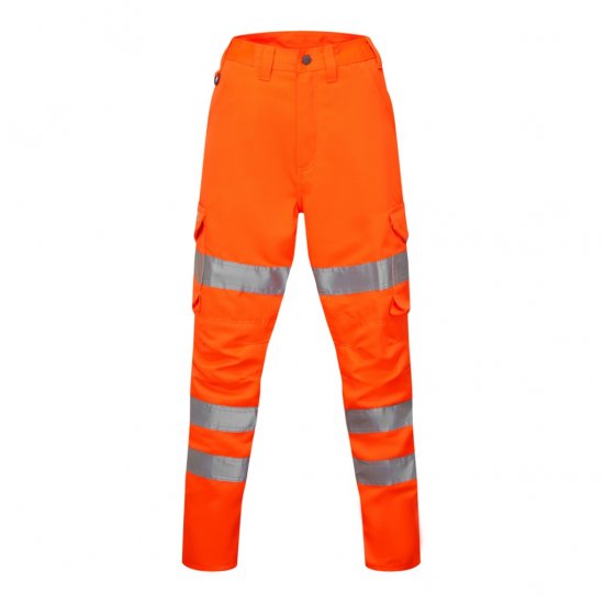 Leo Pennymoor EcoViz Women's Poly/Cotton Cargo Trousers Orange - Delovne Obleke - 