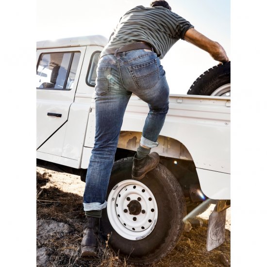 JP1880 Jeans Straight Fit Super Stretch Denim Used Blue - Kavbojke & hlače - Moške Kavbojke in Hlače za Močnejše Postave