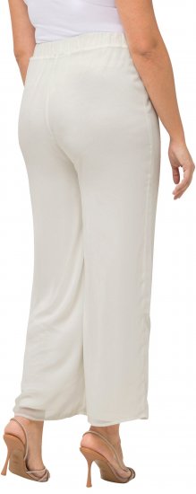 Ulla Popken Layered Chiffon Wide Leg Pants White - Kavbojke & Hlače v Velikih Številkah – Plus Size - 