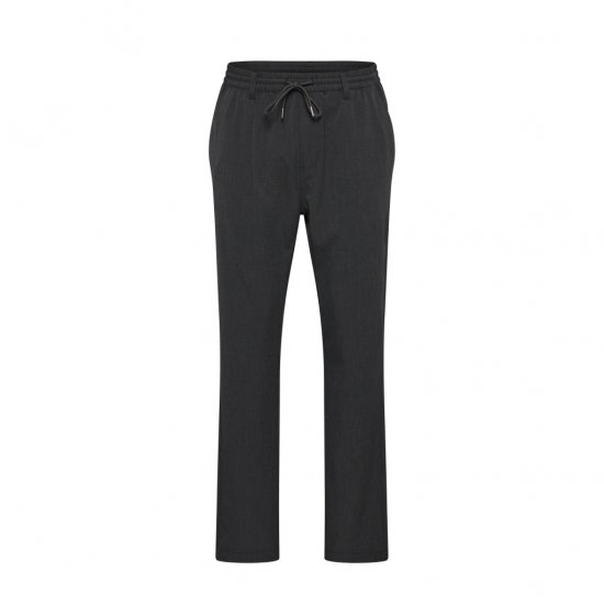 North Latitude Dress Pants Elastic Waist Dark Grey Melange - Hlače - Moške Hlače za Močnejše Postave