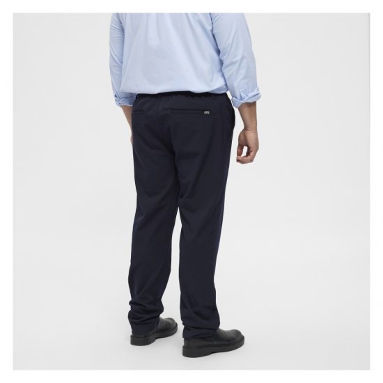 North Latitude Dress Pants Elastic Waist Navy Blue - Hlače - Moške Hlače za Močnejše Postave