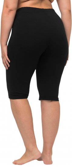 Ulla Popken Stretch Knit Bike Shorts Black - Kavbojke & Hlače v Velikih Številkah – Plus Size - 