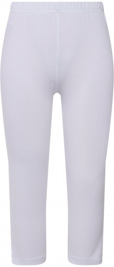 Ulla Popken Basic Stretch Knit Capris White - Kavbojke & Hlače v Velikih Številkah – Plus Size - 