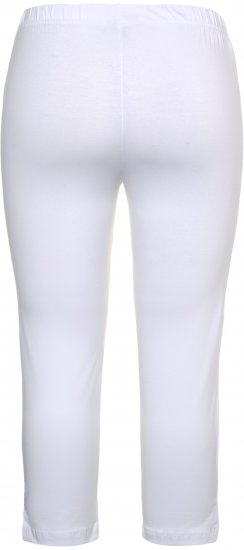 Ulla Popken Basic Stretch Knit Capris White - Kavbojke & Hlače v Velikih Številkah – Plus Size - 
