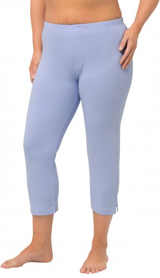Ulla Popken Basic Stretch Knit Capris Blue - Kavbojke & Hlače v Velikih Številkah – Plus Size - 