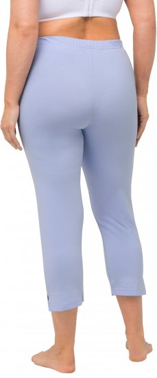 Ulla Popken Basic Stretch Knit Capris Blue - Kavbojke & Hlače v Velikih Številkah – Plus Size - 