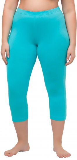 Ulla Popken Basic Stretch Knit Capris Blue - Kavbojke & Hlače v Velikih Številkah – Plus Size - 