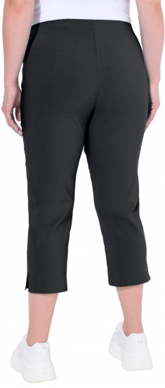 Ulla Popken Stretch Basic Bengaline Capri Pants Black - Kavbojke & Hlače v Velikih Številkah – Plus Size - 