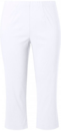 Ulla Popken Stretch Basic Bengaline Capri Pants Snow White - Kavbojke & Hlače v Velikih Številkah – Plus Size - 