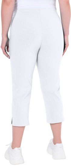 Ulla Popken Stretch Basic Bengaline Capri Pants Snow White - Kavbojke & Hlače v Velikih Številkah – Plus Size - 