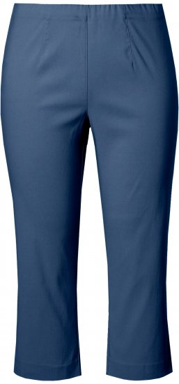 Ulla Popken Stretch Basic Bengaline Capri Pants Denim Blue - Kavbojke & Hlače v Velikih Številkah – Plus Size - 