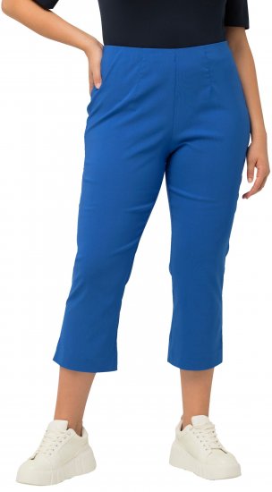 Ulla Popken Stretch Basic Bengaline Capri Pants Royal Blue - Kavbojke & Hlače v Velikih Številkah – Plus Size - 