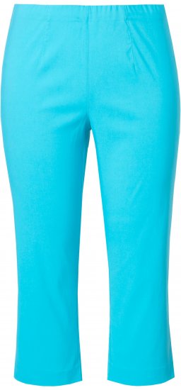 Ulla Popken Stretch Basic Bengaline Capri Pants Deep Aqua - Kavbojke & Hlače v Velikih Številkah – Plus Size - 