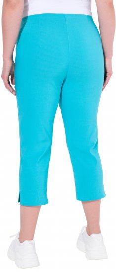 Ulla Popken Stretch Basic Bengaline Capri Pants Deep Aqua - Kavbojke & Hlače v Velikih Številkah – Plus Size - 
