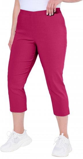 Ulla Popken Stretch Basic Bengaline Capri Pants Pale Lilac - Kavbojke & Hlače v Velikih Številkah – Plus Size - 