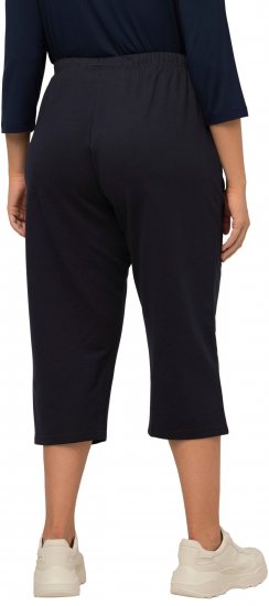 Ulla Popken Pull On Knit Elastic Waist Pocket Crop Pants Blue - Kavbojke & Hlače v Velikih Številkah – Plus Size - 