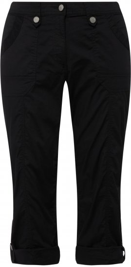 Ulla Popken Roll Tab Hem Stretch Cargo Pants Black - Kavbojke & Hlače v Velikih Številkah – Plus Size - 